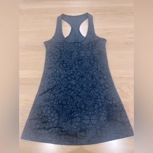 Lululemon Navy Blue Fitted Print Racerback Tank